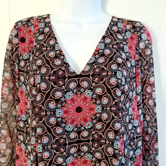 INC International Concepts Tied Neck Floral Paisley Print Shift Dress - Picture 5 of 9